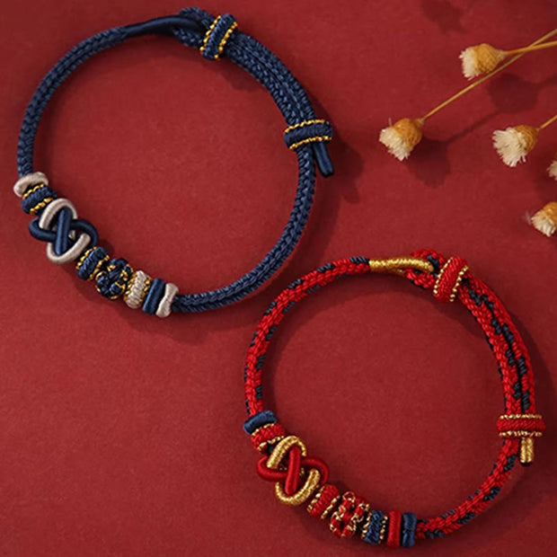 FREE Today: Faith and Connection Handcrafted Peach Blossom Peace Knot Colorful Rope Adjustable Bracelet