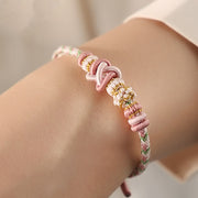 FREE Today: Faith and Connection Handcrafted Peach Blossom Peace Knot Colorful Rope Adjustable Bracelet
