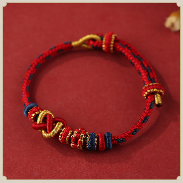 FREE Today: Faith and Connection Handcrafted Peach Blossom Peace Knot Colorful Rope Adjustable Bracelet