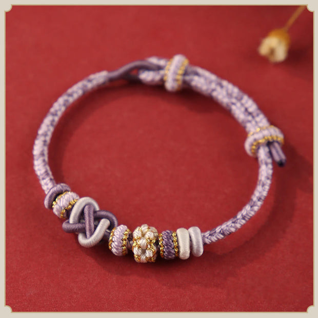 FREE Today: Faith and Connection Handcrafted Peach Blossom Peace Knot Colorful Rope Adjustable Bracelet