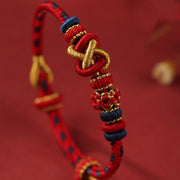FREE Today: Faith and Connection Handcrafted Peach Blossom Peace Knot Colorful Rope Adjustable Bracelet