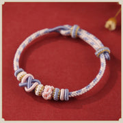 FREE Today: Faith and Connection Handcrafted Peach Blossom Peace Knot Colorful Rope Adjustable Bracelet