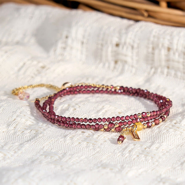FREE Today: Protection and Purification Small Natural Garnet Triple Wrap Bracelet