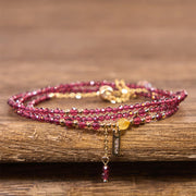 FREE Today: Protection and Purification Small Natural Garnet Triple Wrap Bracelet