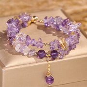 FREE Today: Spiritual Awareness Irregular Natural Amethyst Citrine Gravel Double Layer Bracelet