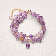 FREE Today: Spiritual Awareness Irregular Natural Amethyst Citrine Gravel Double Layer Bracelet