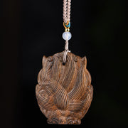 FREE Today: Peace and Calm Qinan Agarwood Nine Tailed Fox Necklace Pendant