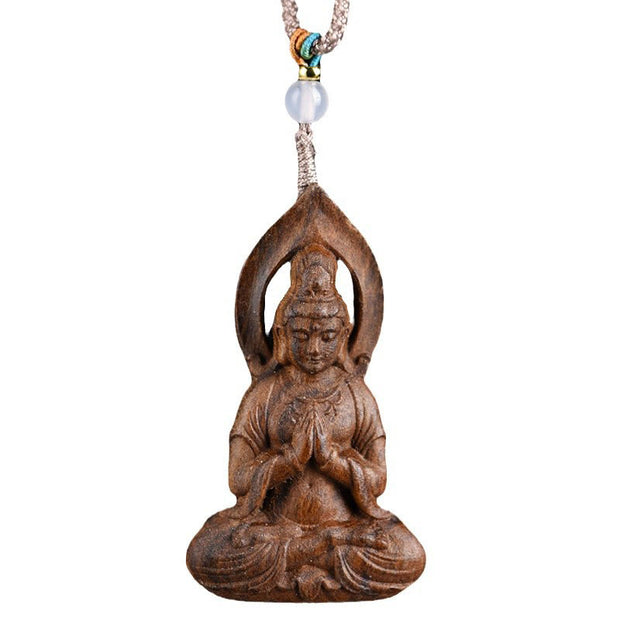 FREE Today: Luck and Prosperity Qinan Agarwood Avalokitesvara Carved Necklace Pendant