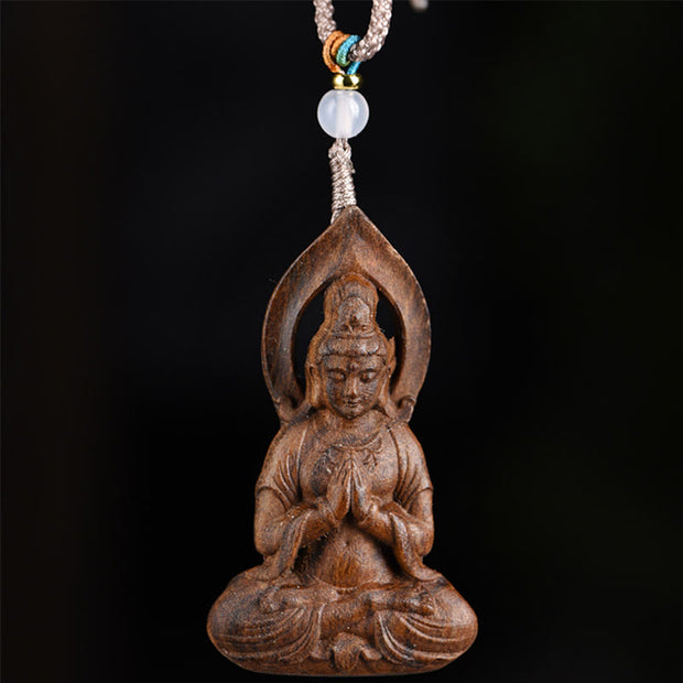 FREE Today: Luck and Prosperity Qinan Agarwood Avalokitesvara Carved Necklace Pendant