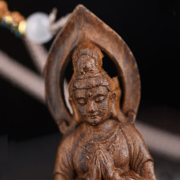 FREE Today: Luck and Prosperity Qinan Agarwood Avalokitesvara Carved Necklace Pendant