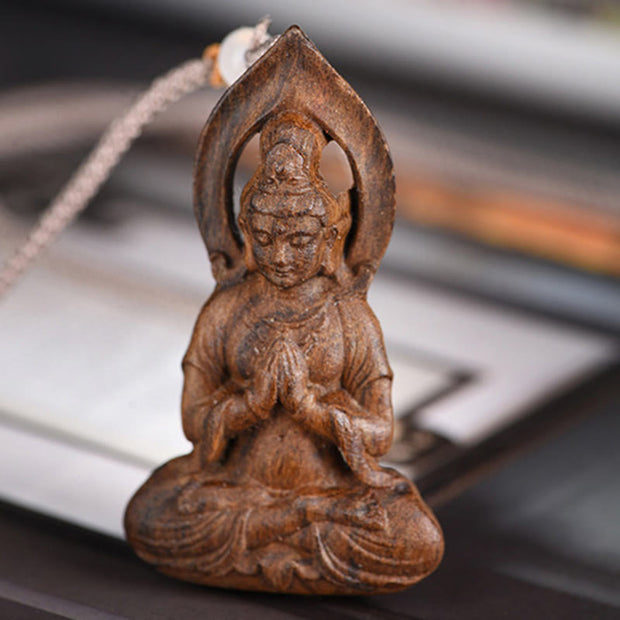 FREE Today: Luck and Prosperity Qinan Agarwood Avalokitesvara Carved Necklace Pendant