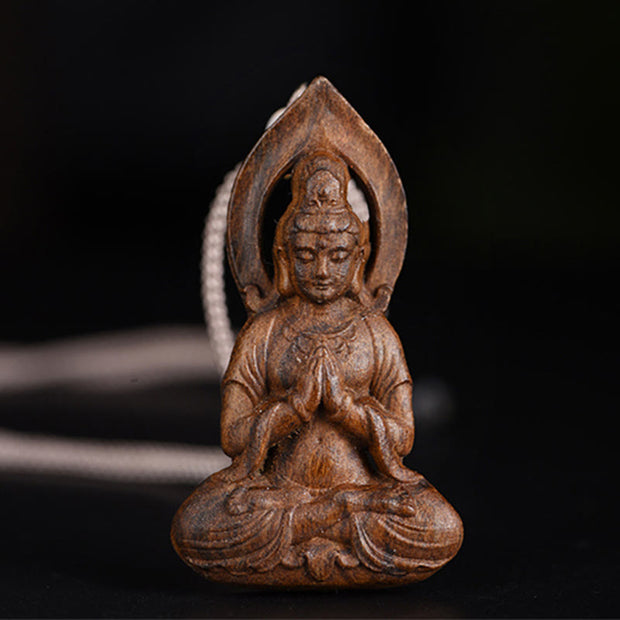 FREE Today: Luck and Prosperity Qinan Agarwood Avalokitesvara Carved Necklace Pendant