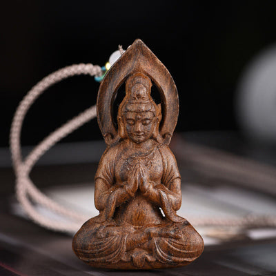 FREE Today: Luck and Prosperity Qinan Agarwood Avalokitesvara Carved Necklace Pendant