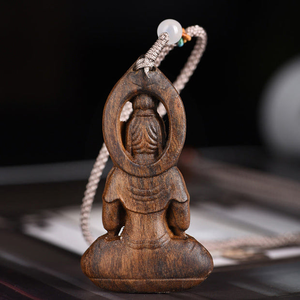 FREE Today: Luck and Prosperity Qinan Agarwood Avalokitesvara Carved Necklace Pendant
