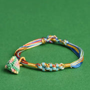 Buddha Stones Colorful Rope Peach Blossom Knot Zongzi Braided Bracelet