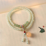 FREE Today: Luck and Positivity Multiple Circles Natural Aventurine Glass Lotus Pods Lucky Bamboo Bracelet