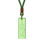 Buddha Stones Tibetan Green Tara Medicine Buddha Sanskrit Pattern Liuli Crystal Protection Necklace Pendant