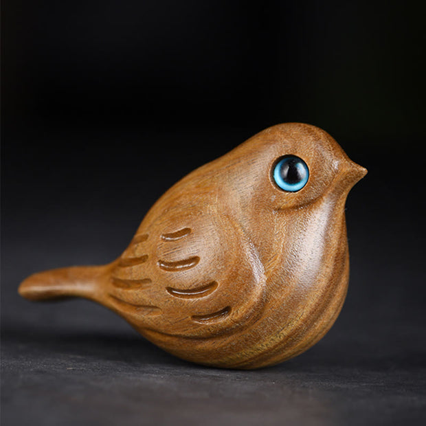 Buddha Stones Mini Magpie Bird Carved Positive Desk Decoration