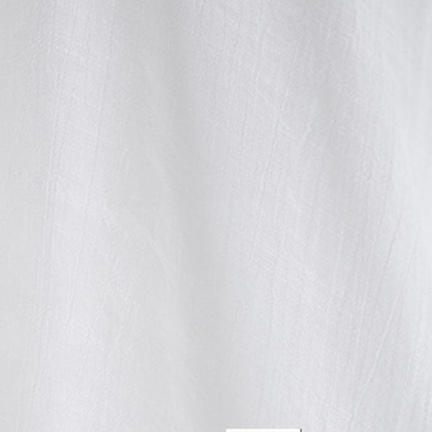 Buddha Stones Casual Vintage White 3pcs Plain Irregular Hem Design Sleeveless Top Wide Leg Pants With Pockets Capelet Meditation Zen Tai Chi Clothing Women's Set