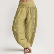 Buddha Stones Om Mani Padme Hum Pattern Women's Elastic Waist Harem Pants - Khaki - US22，UK/AU26，EU54 (6XL) - image 8