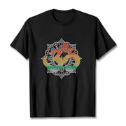 Buddha Stones Gradient-colored Om Sanskrit Mandala Background Pattern Cotton Tee T-shirt