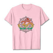 Buddha Stones Gradient-colored Om Sanskrit Mandala Background Pattern Cotton Tee T-shirt