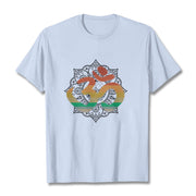 Buddha Stones Gradient-colored Om Sanskrit Mandala Background Pattern Cotton Tee T-shirt