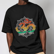 Buddha Stones Gradient-colored Om Sanskrit Mandala Background Pattern Cotton Tee T-shirt