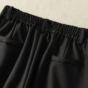 Buddha Stones Vintage Elastic Waistband Design Drawstring Women's Cotton Pants With Pockets