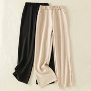 Buddha Stones Vintage Elastic Waistband Design Drawstring Women's Cotton Pants With Pockets