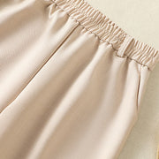 Buddha Stones Vintage Elastic Waistband Design Drawstring Women's Cotton Pants With Pockets
