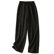 Buddha Stones Vintage Elastic Waistband Design Drawstring Women's Cotton Pants With Pockets