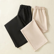 Buddha Stones Vintage Elastic Waistband Design Drawstring Women's Cotton Pants With Pockets