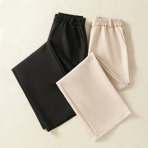 Buddha Stones Vintage Elastic Waistband Design Drawstring Women's Cotton Pants With Pockets