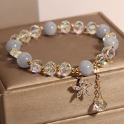 FREE Today: Serenity and Healing Natural Aquamarine Crystal Zircon Flower Bracelet