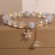 FREE Today: Serenity and Healing Natural Aquamarine Crystal Zircon Flower Bracelet