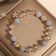 FREE Today: Serenity and Healing Natural Aquamarine Crystal Zircon Flower Bracelet
