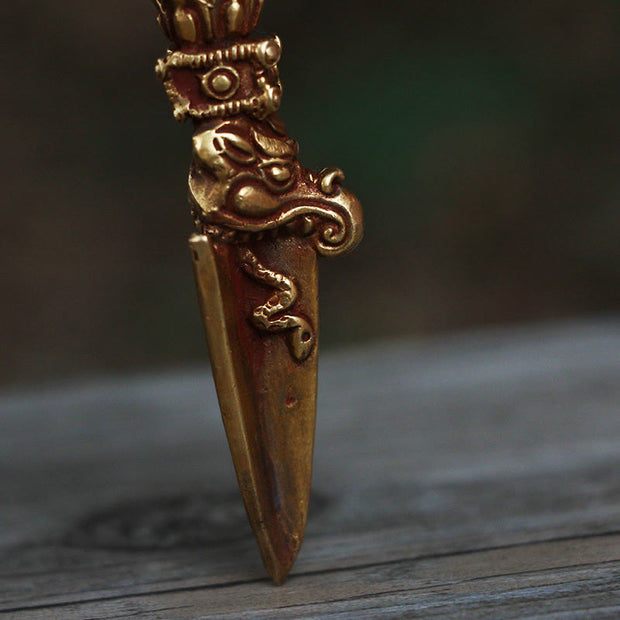 Buddha Stones Handmade Small Nepal Vajra Dorje Strength Copper Metal Decoration