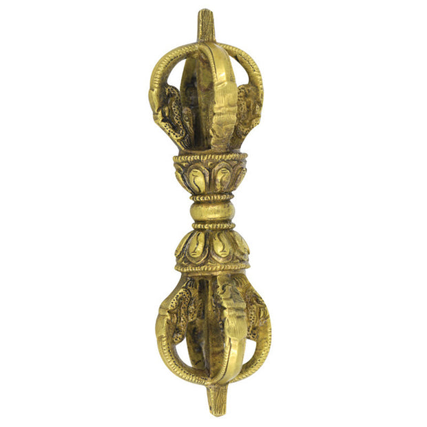 Buddha Stones Handmade Nepal Five Prong Vajra Dorje Copper Metal Decoration