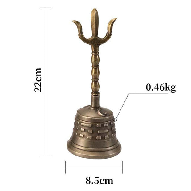Buddha Stones Handmade Tibetan Meditation Vajra Dorje Bell Gourd Yin Yang Copper Enlightenment Decoration