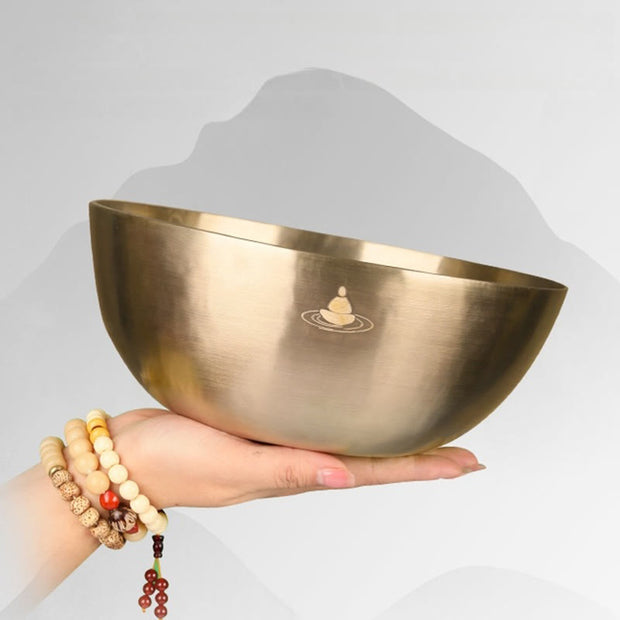 Buddha Stones Handmade Nepal Golden Singing Bowl for Healing and Meditation Sound Bowl Set