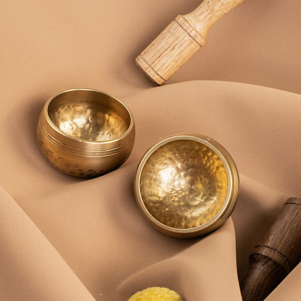 Buddha Stones Handmade Mini Small Singing Bowl for Healing and Meditation Sound Bowl Set 1.57*0.98 IN