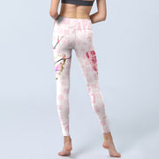 Buddha Stones Butterfly Plum Blossom Fu Character Pattern Print Gym Leggings Women's Yoga Pants - image 7