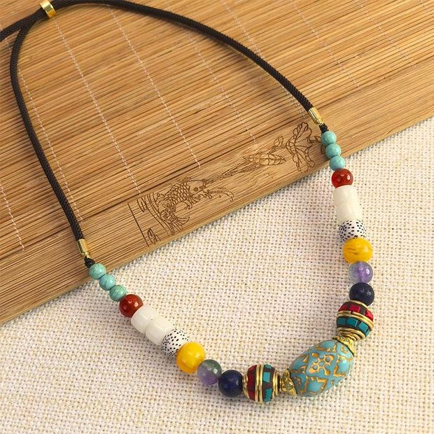 FREE Today: Positive Thinking and Serenity Tibetan Handmade Turquoise Beads Necklace Pendant