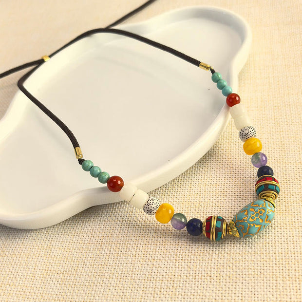 FREE Today: Positive Thinking and Serenity Tibetan Handmade Turquoise Beads Necklace Pendant