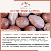 Buddha Stones Natural Peach Moonstone Aquamarine Soothing Bracelet