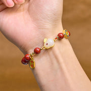 FREE Today: Blessing and Fortune Cinnabar Cute Rabbit Bunny Fu Character Bracelet