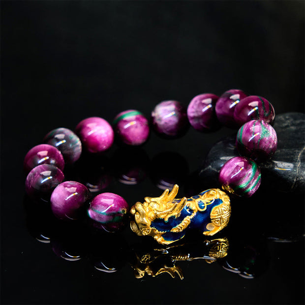 Buddha Stones Colorful Sea Willow Color Change PiXiu Positive Healing Bracelet