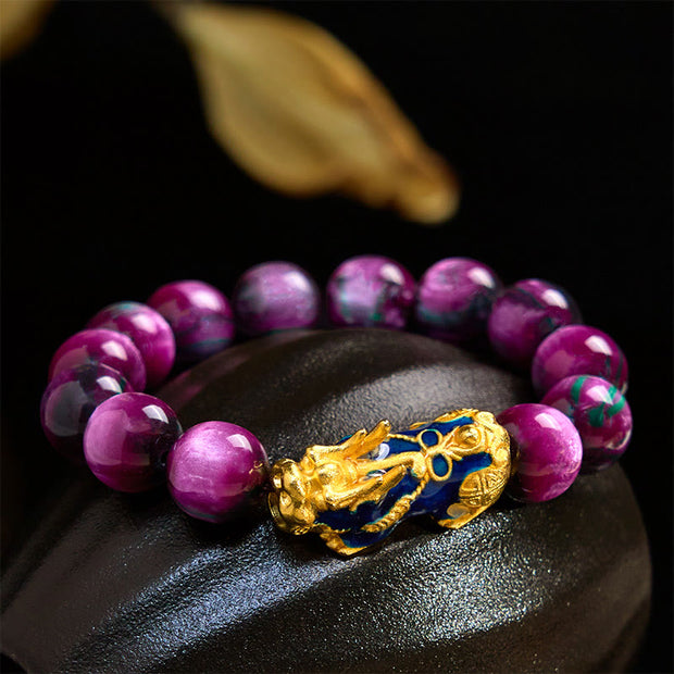 Buddha Stones Colorful Sea Willow Color Change PiXiu Positive Healing Bracelet