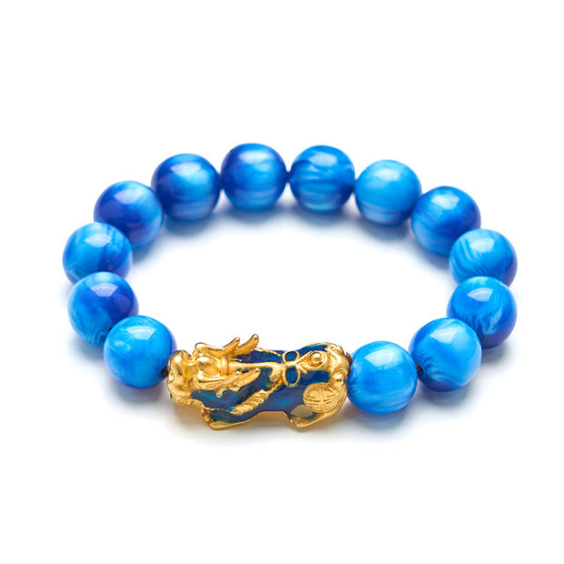 Buddha Stones Colorful Sea Willow Color Change PiXiu Positive Healing Bracelet